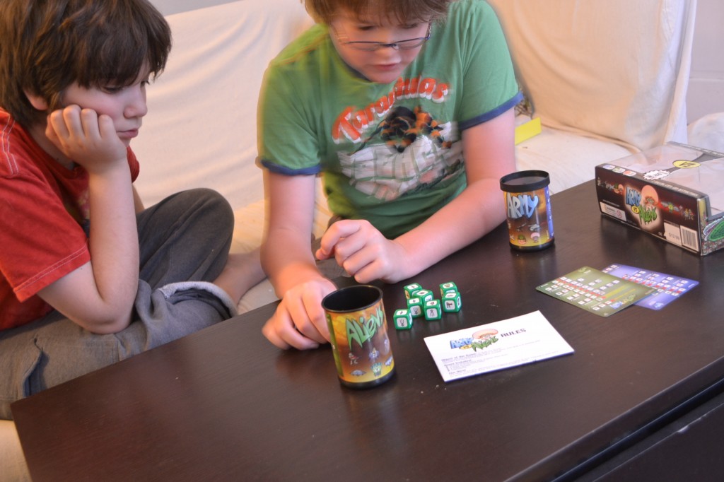 kids playing a board game